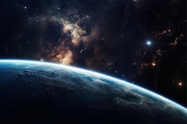 Der Planet Erde ist von Sternen umgeben.