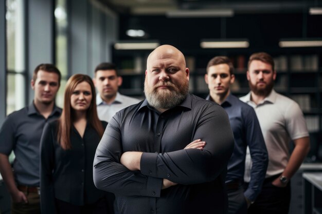 Foto der plus-size-manager und die teamkollegen