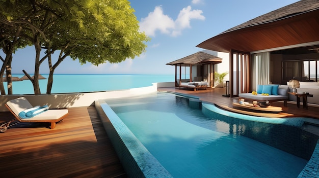 der Pool in oder in der Nähe der Malediven in Sunny