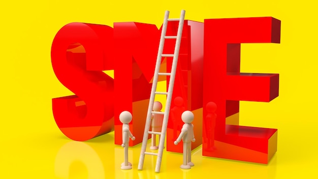 Der rote SME-Text auf gelbem Hintergrund für die 3D-Darstellung des Geschäftskonzepts