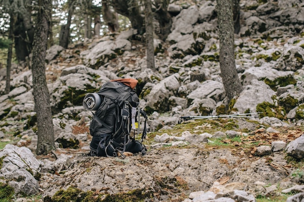 Der Rucksack in den Bergen