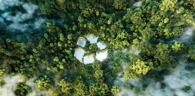 Der Ruf der Natur durch das Recycling-Symbol unterstreicht die Notwendigkeit des Klimaschutzes und Wa