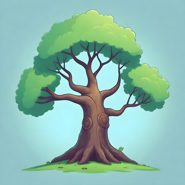 Der ruhige Baum Clipart gegen die Natur Canvas