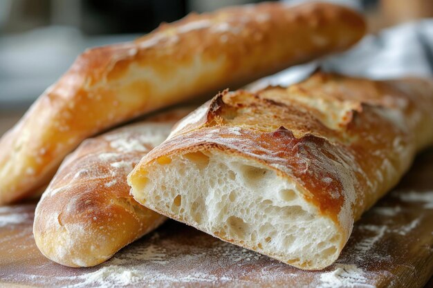 Der rustikale Charme von frisch gebackenem Ciabatta-Brot