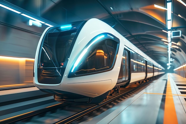 Der schlanke städtische Hochgeschwindigkeits-Elektro-Passagierzug treibt die Bewegung im U-Bahn-System voran.