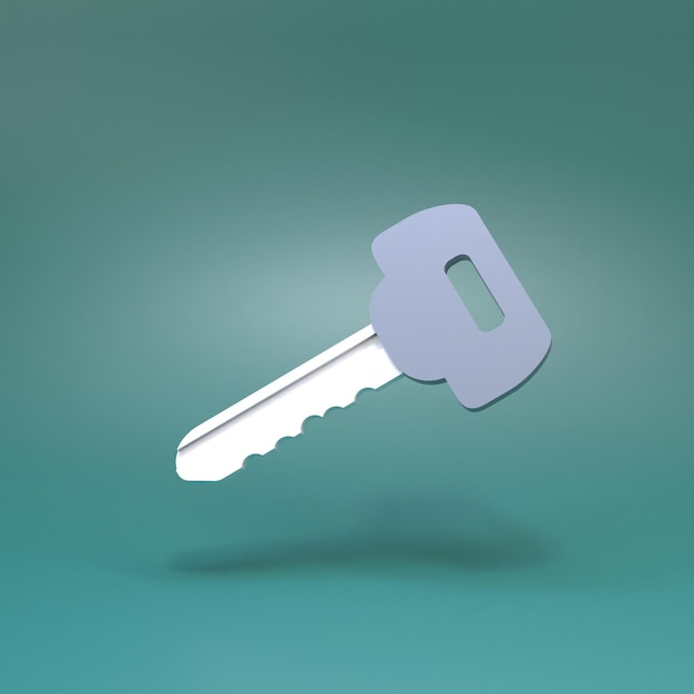 Der Schlüssel zur Wohnung oder zum Haus Immobilienkaufkonzept 3D-Rendering