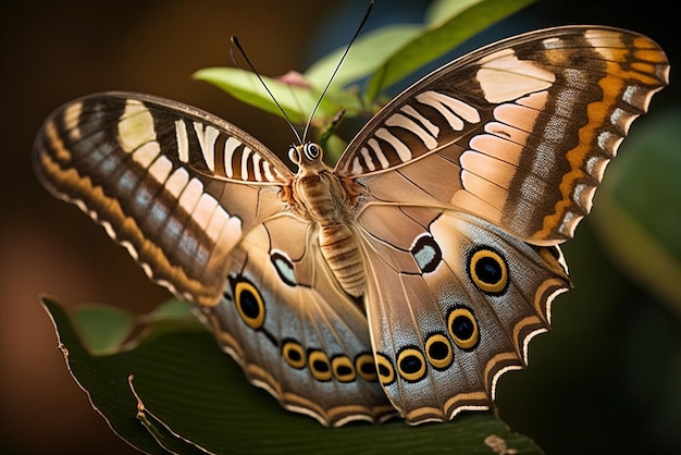 Der Schmetterling Parthenos sylvia vergrößert