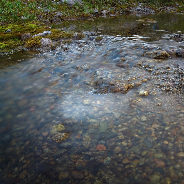 Der schnelle Fluss des Bergflusses.