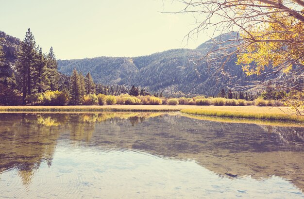 Der schöne See in der Herbstsaison