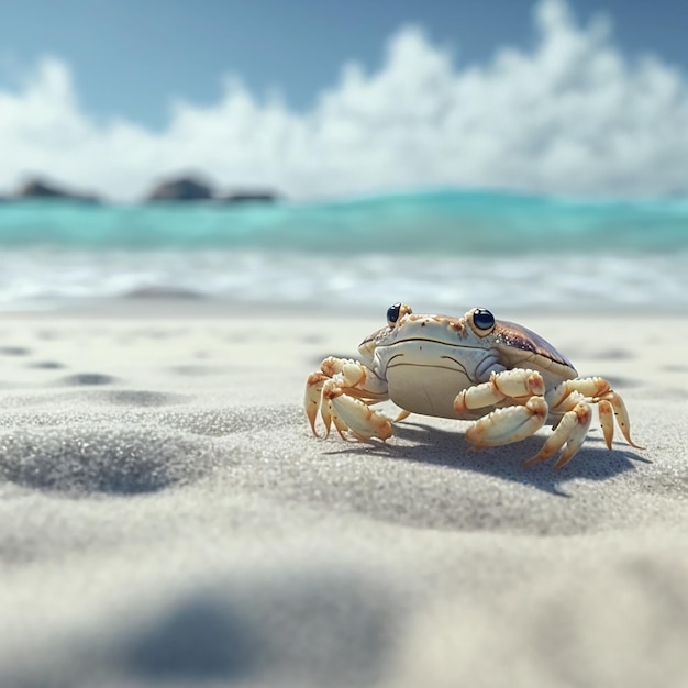 Der schöne Strand der einsamen Krabbeninsel