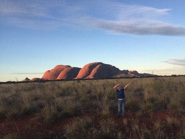 Foto der sonnenuntergang von kata tjuta