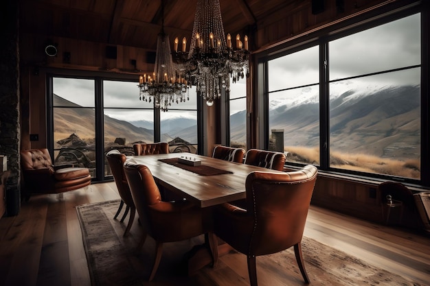 Der Speisesaal in der Lodge in Glenorchy.