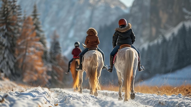 Der Standort ist eine Pferdefarm in Österreich, auf der Kinder in den Alpen reiten können.