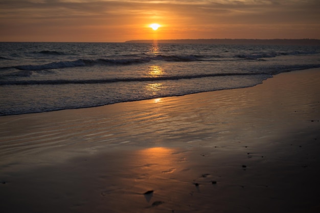 Der Strand am Sonnenuntergang