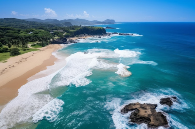 der Strand und das Meer von oben