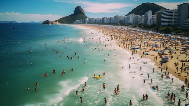 Der Strand von Copacabana an einem dampfenden Tag