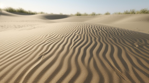 Der Tanz der Elemente der Natur, sanfte Brise und fließender Sand