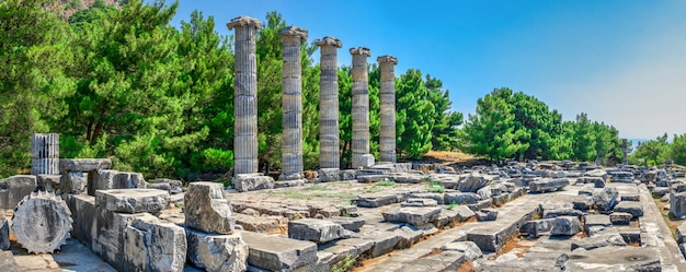 Der Tempel der Athena Polias im alten Priene, Türkei