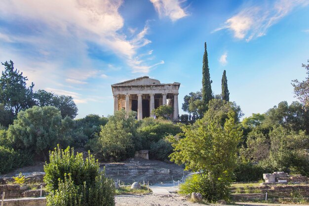 Der Tempel des Hephaistos in Athena Archegetis befindet sich auf der Westseite der römischen Agora in Athen