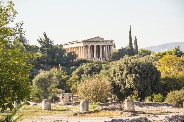 Der Tempel des Hephaistos in Athena Archegetis befindet sich auf der Westseite der römischen Agora in Athen