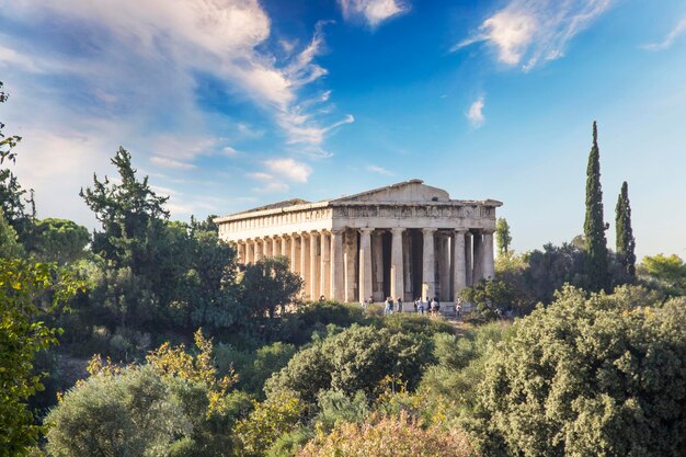 Der Tempel des Hephaistos in Athena Archegetis befindet sich auf der Westseite der römischen Agora in Athen