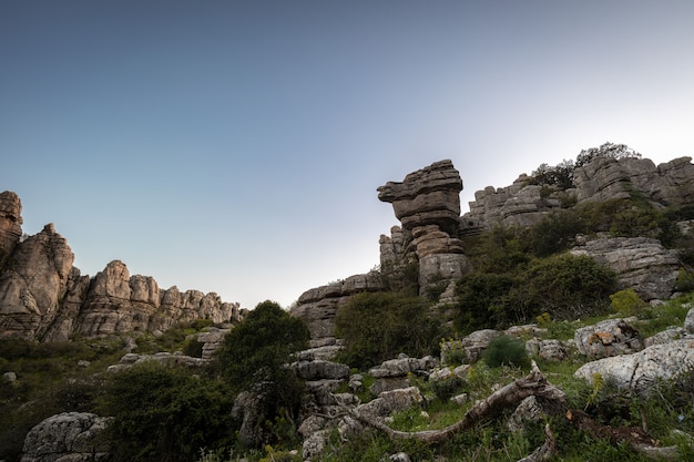 Der Torcal. Dieser Naturpark befindet sich in der Nähe von Antequera. Spanien.