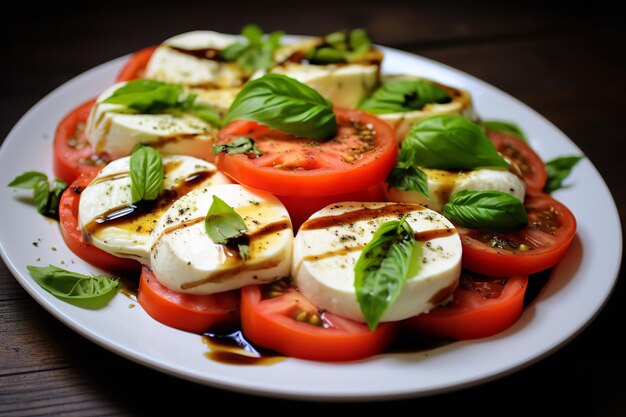 Der traditionelle italienische Caprese-Salat wird geschmeckt