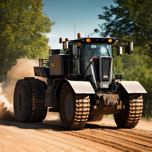 Der Traktor läuft auf der Plantage