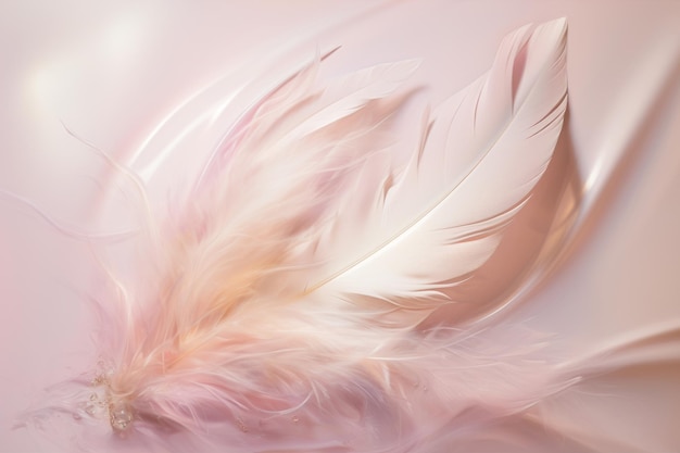 Der Traum vom Fliegen Ein abstraktes Gemälde mit einer rosa Feder