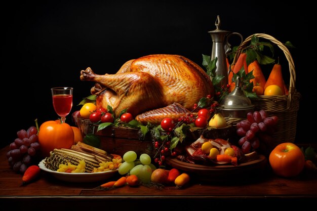 Foto der truthahn ist das herzstück der meisten thanksgiving-feste