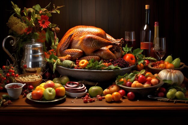 Foto der truthahn ist das herzstück der meisten thanksgiving-feste
