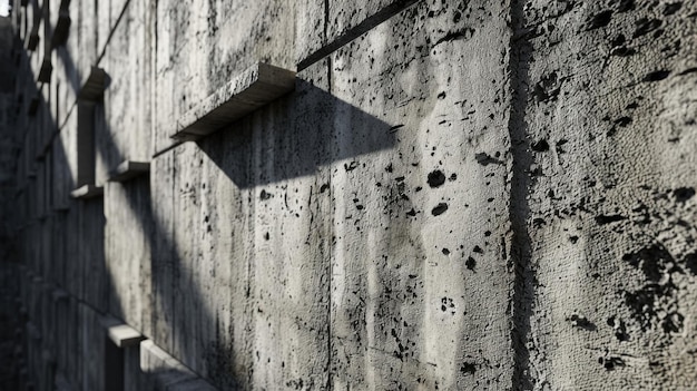 Der unheimliche Schatten einer Straßenlampe an einer Betonmauer