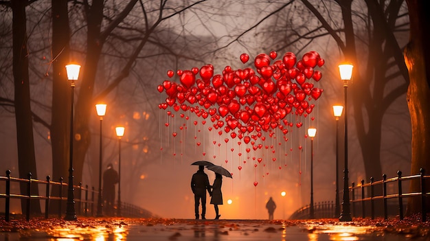 Der Valentinstag eines romantischen Paares Hu Die Liebe umarmend teilten sie einen Moment reiner Verbindung