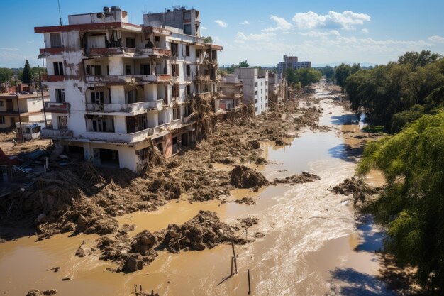 Der verheerende Tsunami zeigt die immense Zerstörung und das Chaos, das er hinterließ