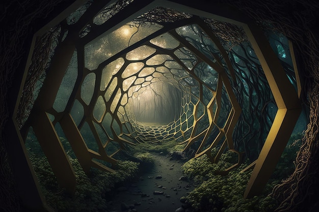 Der versteckte Sechsecktunnel des mysteriösen Waldes