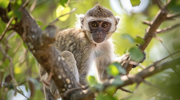 Der Vervet-Affen, der wissenschaftlich als Chlorocebus pygerythrus bekannt ist, findet sich im Kruger Nationalpark