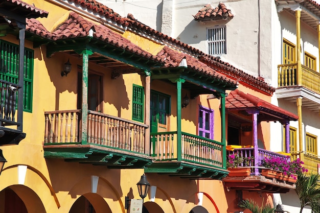 Der Vintage-Balkon in Cartagena in Kolumbien, Südamerika