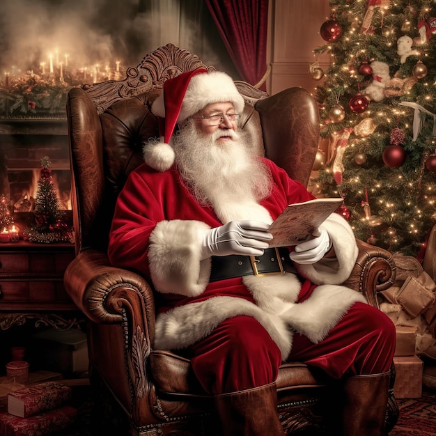 Der Weihnachtsmann bereitet sich auf Weihnachten vor