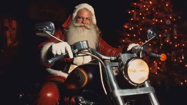 Der Weihnachtsmann fährt Motorrad, Weihnachten auf dem Fahrrad