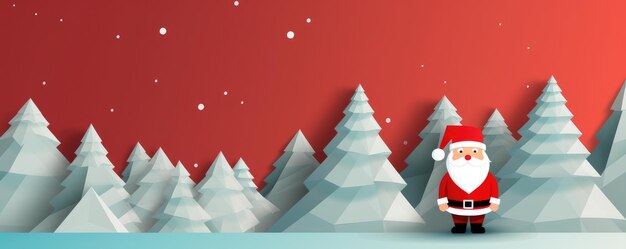 Foto der weihnachtsmann lebt im winterwald weihnachtsgrußkarten-illustration panorama generative ai