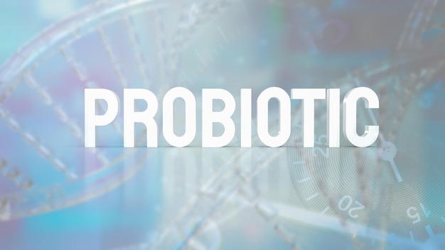 Der weiße Text probiotisch auf sci-Hintergrund 3D-Rendering