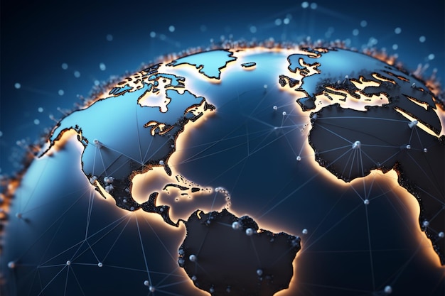 Der Weltkartenglobus symbolisiert die Vernetzung der Internetvernetzung