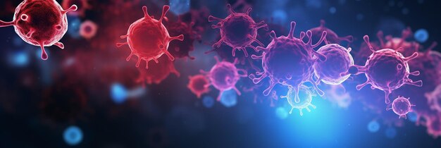 Der weltweite medizinische Hintergrund mit abstrakten Viruszellen