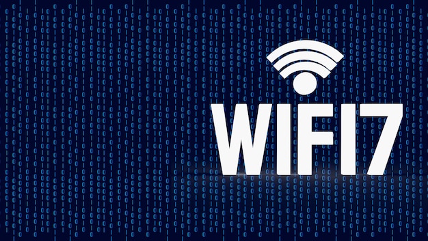 Foto der wi fi 7 text für technologie-konzept 3d-rendering