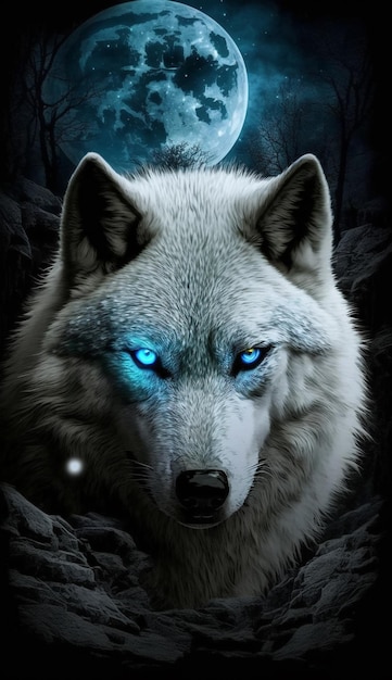 Der Wolf mit blauen Augen Tapeten