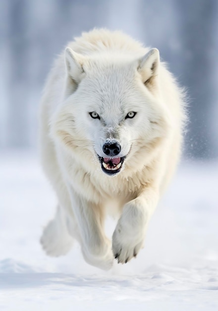 Der Wolfsblick Ein Moment des Lebens in der arktischen Wildnis KI-generativ