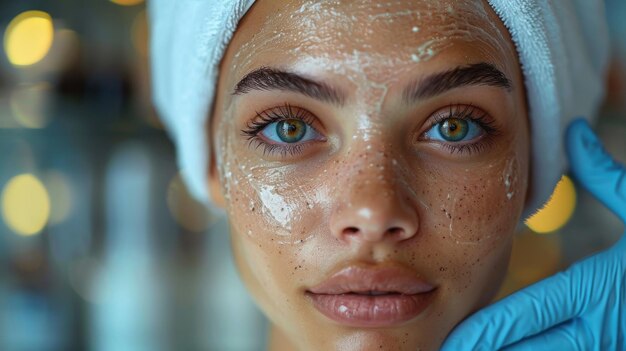 Dermatólogo cosmético en una clínica de belleza Tratamiento de la piel facial Tratamientos de belleza por un esteticista en un consultorio de cosmetología