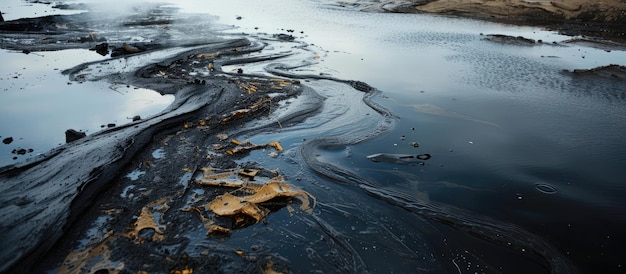 Foto los derrames de petróleo crudo causan contaminación en el medio ambiente