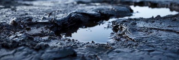 Foto derrames de petróleo crudo en la contaminación de la tierra