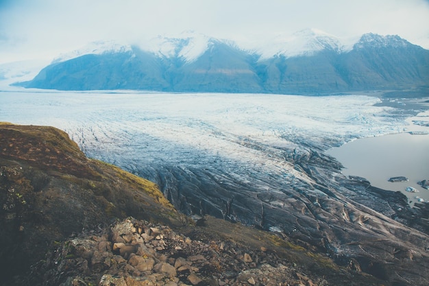 Foto derretimiento de glaciar en islandia